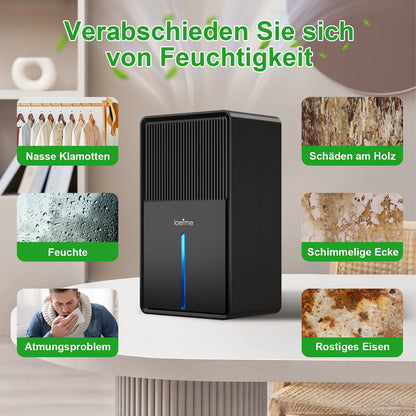 Loefme Dehumidifier 3000ml, Efficient Mode, Drying Mode, Sleep Mode, Intelligent Auto Defrost Function, Auto Shut off, 24h Timer