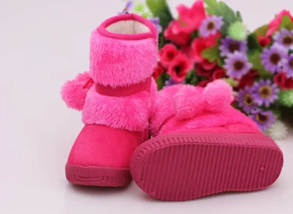 Girls Snow Boots 2019 Winter Comfortable Thick Warm Kids Boots Lobbing Ball Thick Children Autumn Cute Boys Boots Princess Shoes