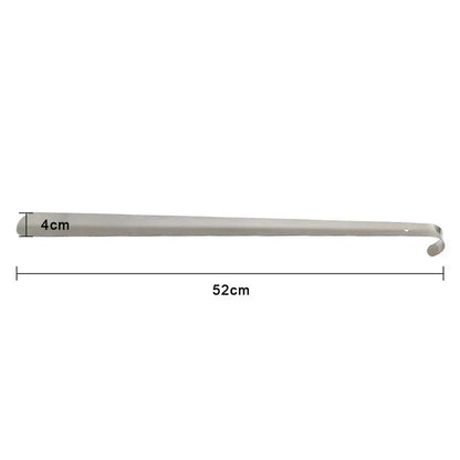 52cm Extra Long Stainless Steel Silver Metal Shoehorn Shoe Lifter Aid Slip-On Shoe Pulling Tool for Easy Shoe Removal