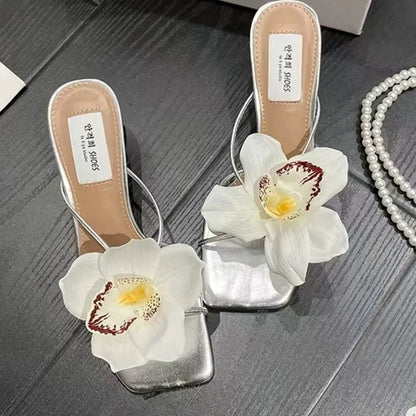 1 Pair Simulation Coloful Thai Fairy Butterfly Flower Shoe Buckles Personalized Design Butterfly Orchid Simulation Buckles Decor