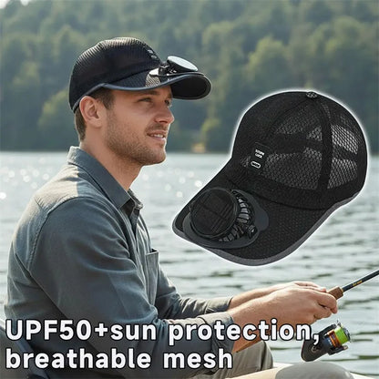 Summer Usb Solar Fan Baseball Cap for Men Women Mesh Adjustable Breathable Unisex Caps Quick Dry Running Hat Cap Outdoor Sports
