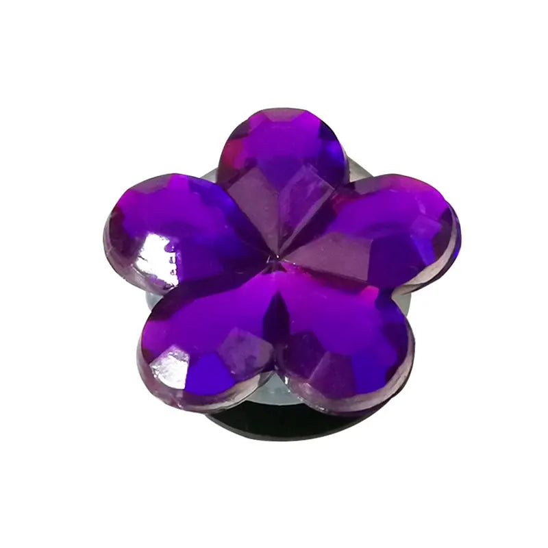 1PCS Bling Crystal PVC Shoe Charms Flower Heart Shaped Gem DIY Accessories Shoe Decorations Charms Transparent Diamond