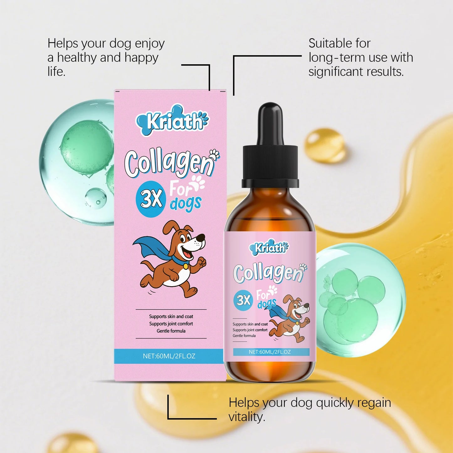 Pet Collagen Drops Effectively Maintain Cartilage Health Support Joint Mobility Promote Joint Lubrication Pet Dietary Supplement