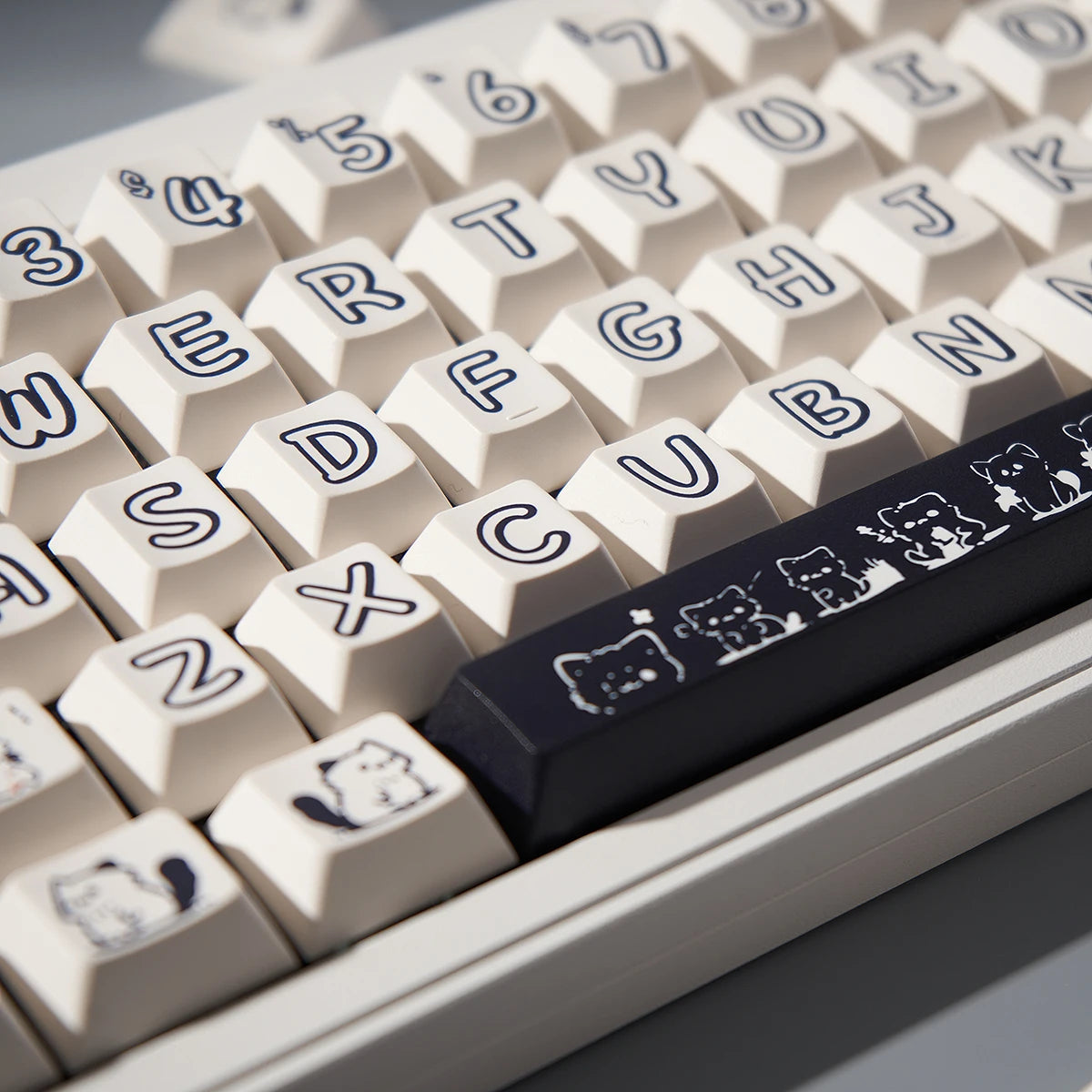 148 Keys Cute Kitten Cat Keycaps DYE-SUB Cherry Profile PBT Keycaps For Cherry MX Switch Mechanical Keyboards