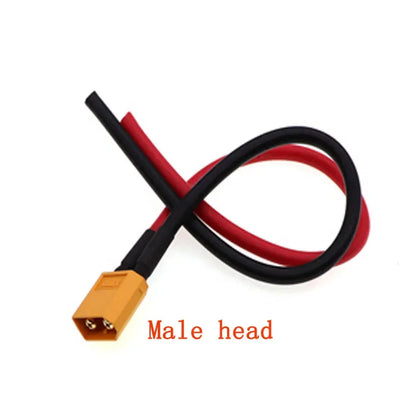 XT60 male female conversion plug connection cable 12AWG 30A, with silicone extension cable battery connector to 10/20/50/100CM