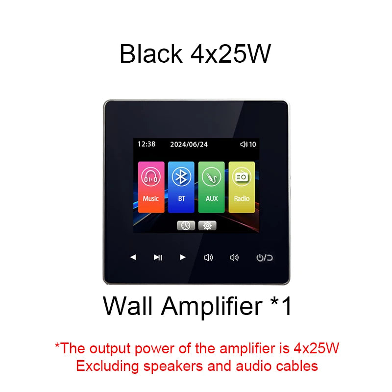 Home Audio System 86 Type Bluetooths Wall Amplifier Hotel AUX TF Sound Background Music Control Panel Optional Ceiling Speakers