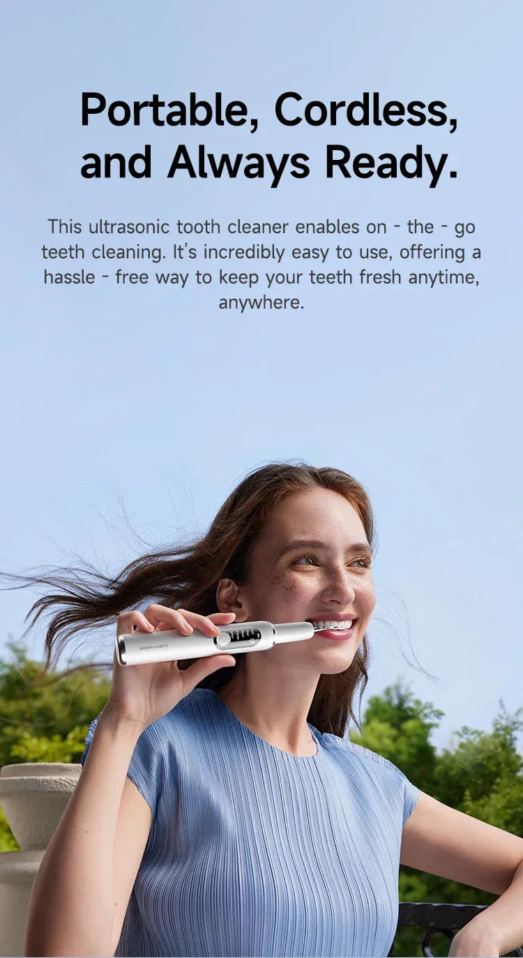 Ultrasonic Electric Dental Scaler High Frequency Vibrating Teeth Cleaner Plaque Calculus Tartar Stains Remover 5 modes with LED