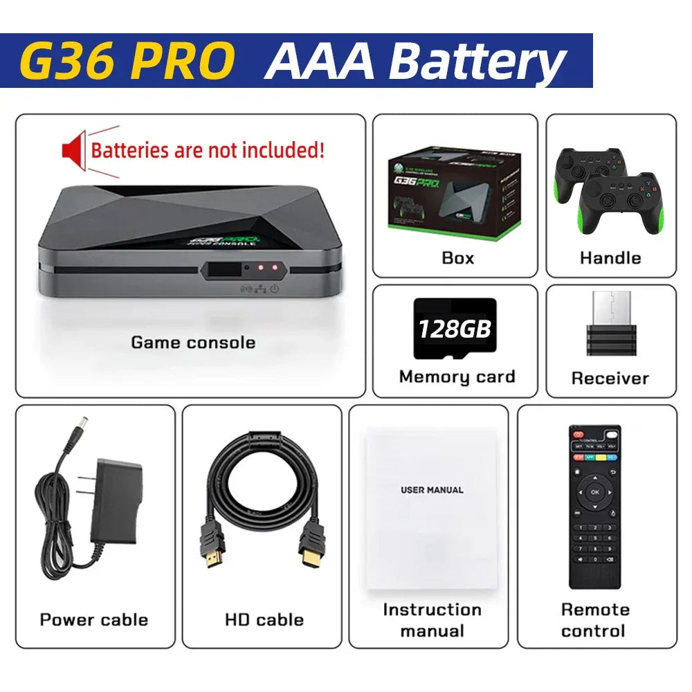 Super Console G36 Pro ultra128G Retro Video Game Console with 60000+ Games for MAME/PS1/PSP/DC Retro Kid Gift Game Console 4K HD