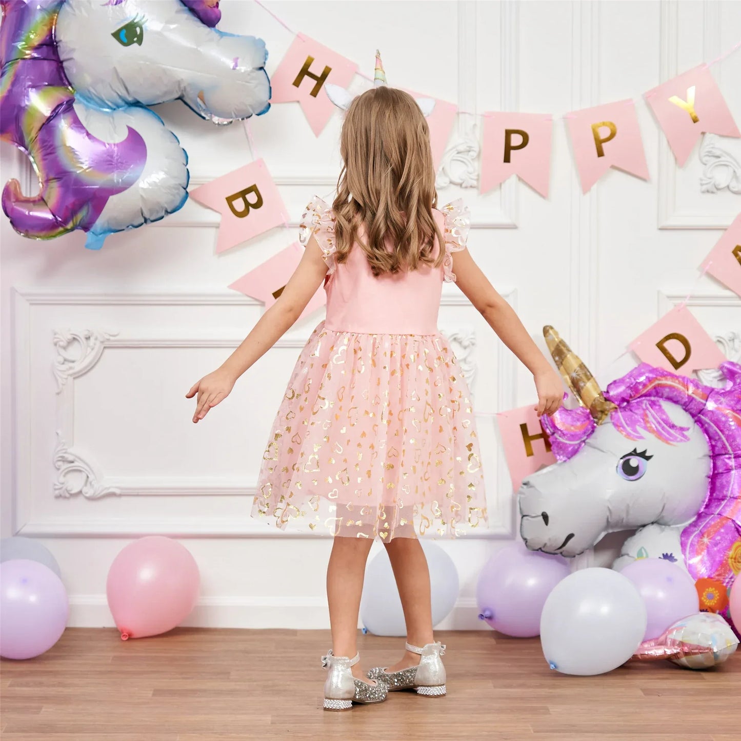 Girls' Unicorn Dress: Children's Spring/Summer New Sleeveless Embroidered Party Dress SH1696