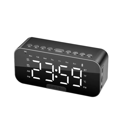 5-in-1 Digital Table Calendar LED Digital Display Sleep Timer Small Digital Clock Bluetooth with Mirror Electronic Alarm Clock