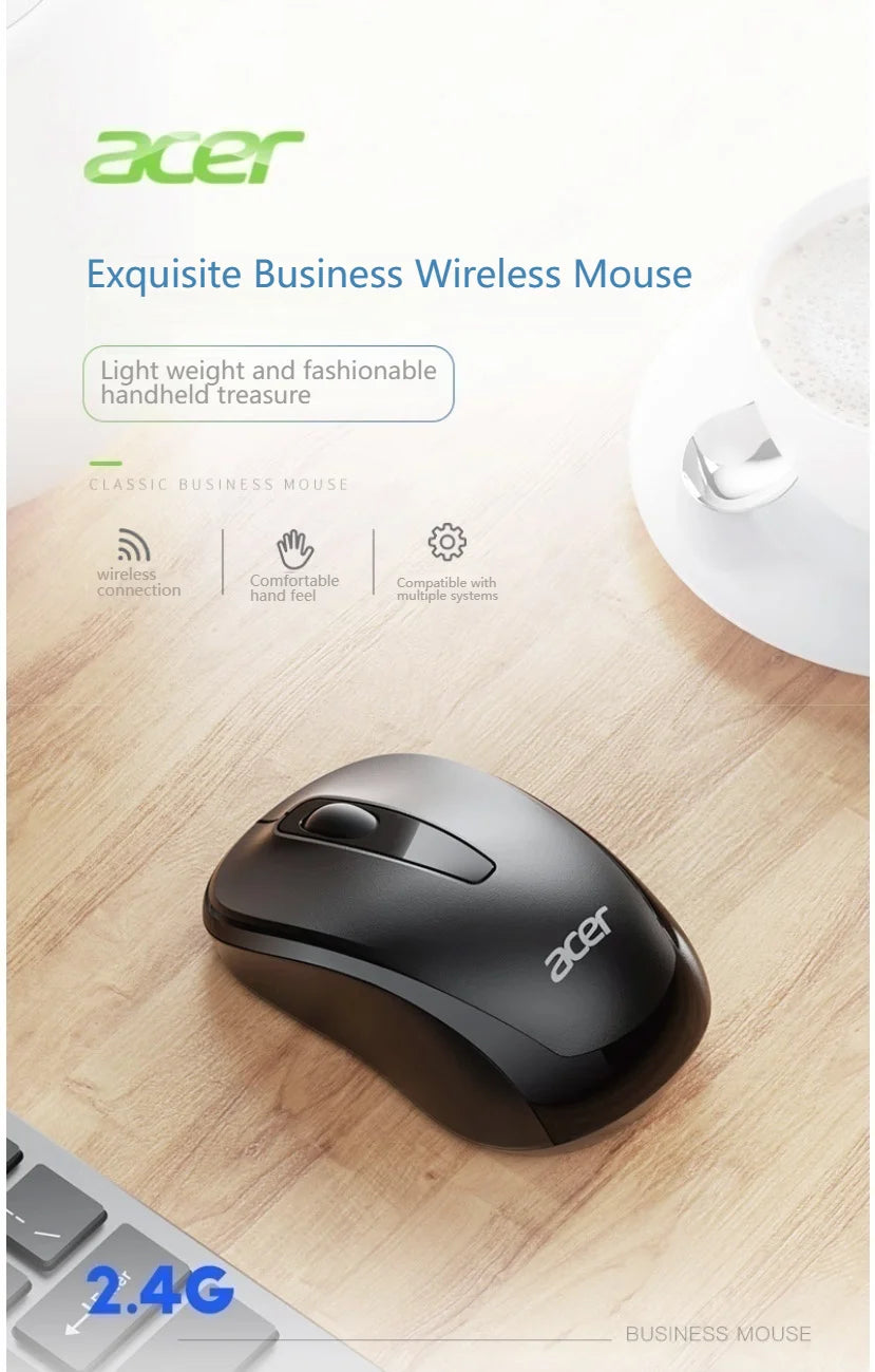 Acer 2.4Ghz Wireless Mouse Optical Portable Business Office Silent Mouse Suitable For Computer Laptop Notebook PC Esports Games