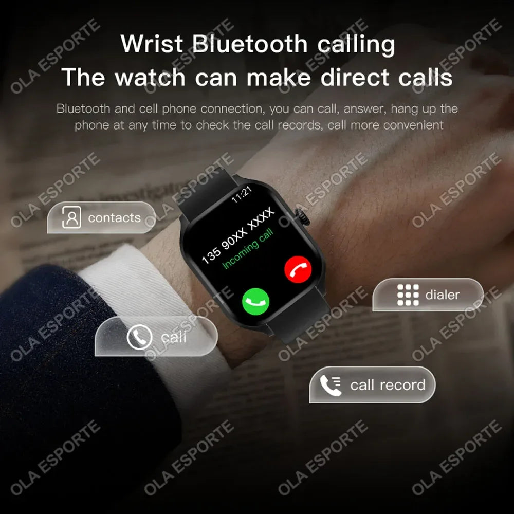 Smart Watch For Android IOS Watches 2.01inch HD Display Bluetooth Call Message Alert Music Sports Mode Smartwatch Men Women Gift