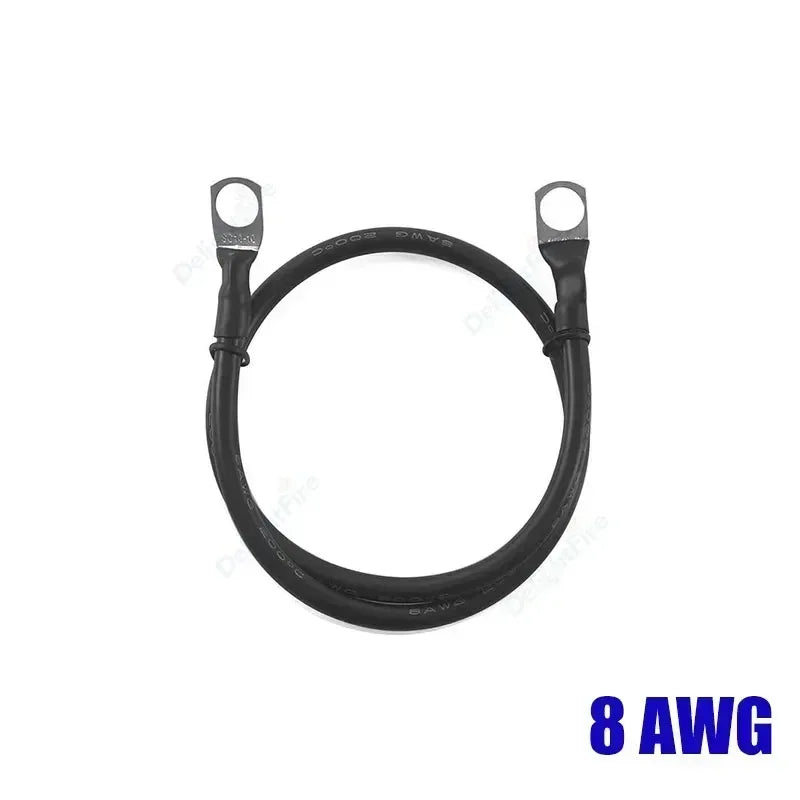 8 AWG Gauge 8.3mm2 Soft Car Battery Inverter Silicone Cable with M6 M8 M10 Terminal Red Black Electric Wire for Auto Solar Truck
