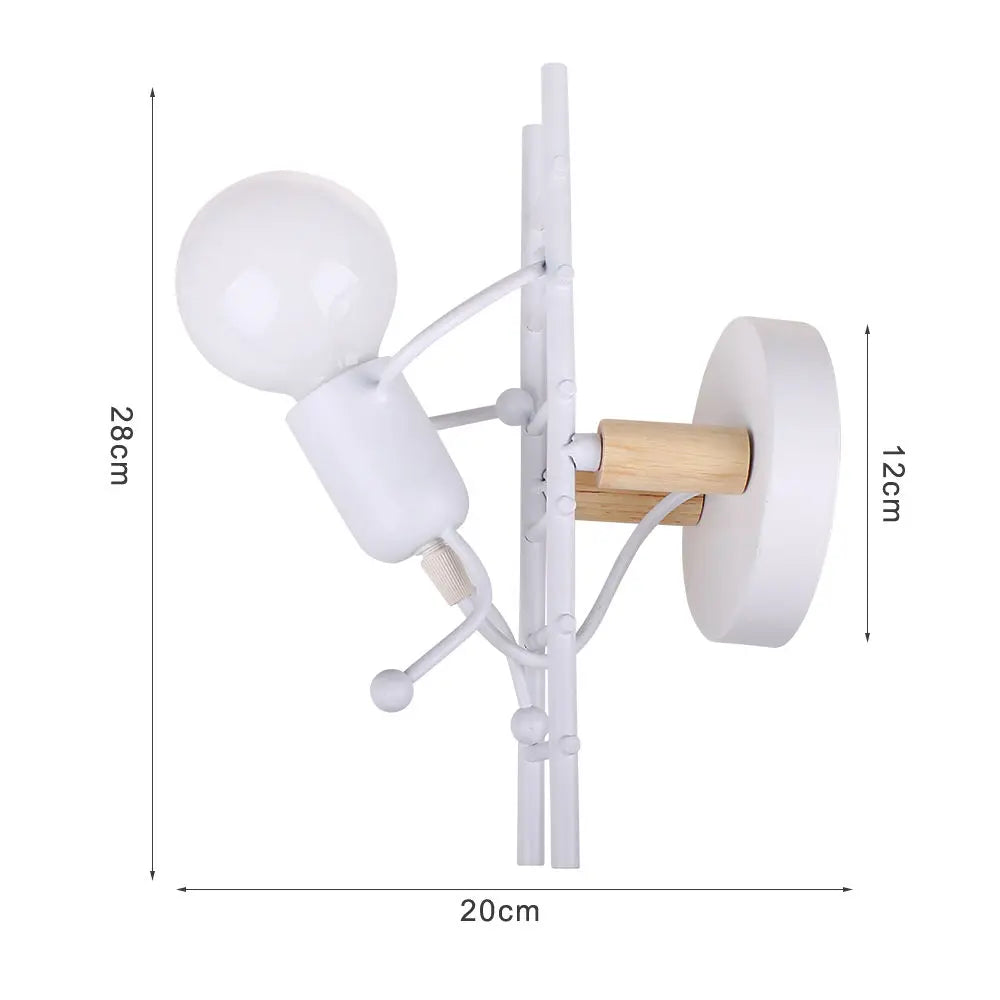 Humanoid Creative Wall Light Modern Simple Little Man Bedside Lamp Sconce Indoor Decor Hanging Lighting for Children Bedroom LED