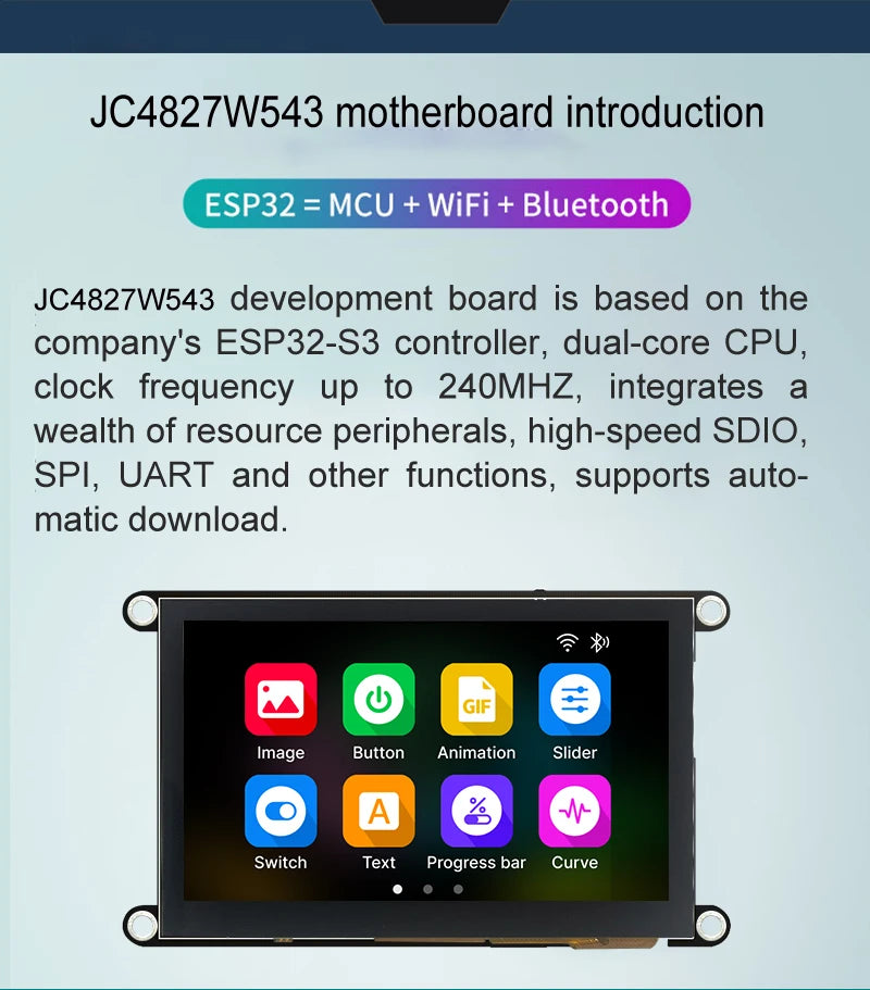 Guition ESP32-S3 8M PSRAM 4M FLASH 4.3-inch IPS 480*272 LCD display module  with WIFI and Bluetooth
