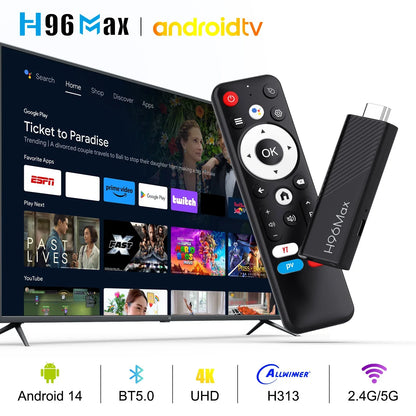 H96 MAX H313 TV Stick Allwinner H313 Quad Core mini smart TV BOX 4K Wifi6 BT5.0 Google voice assistant Smart Set Top Box
