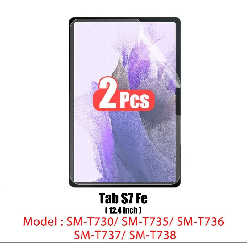 2pcs Pet Screen Protector For Samsung Galaxy Tab S7 Fe S9 Fe A9 Plus S6 Lite S7 S8 S9 A8 Plus Protective Clear Film No Glass