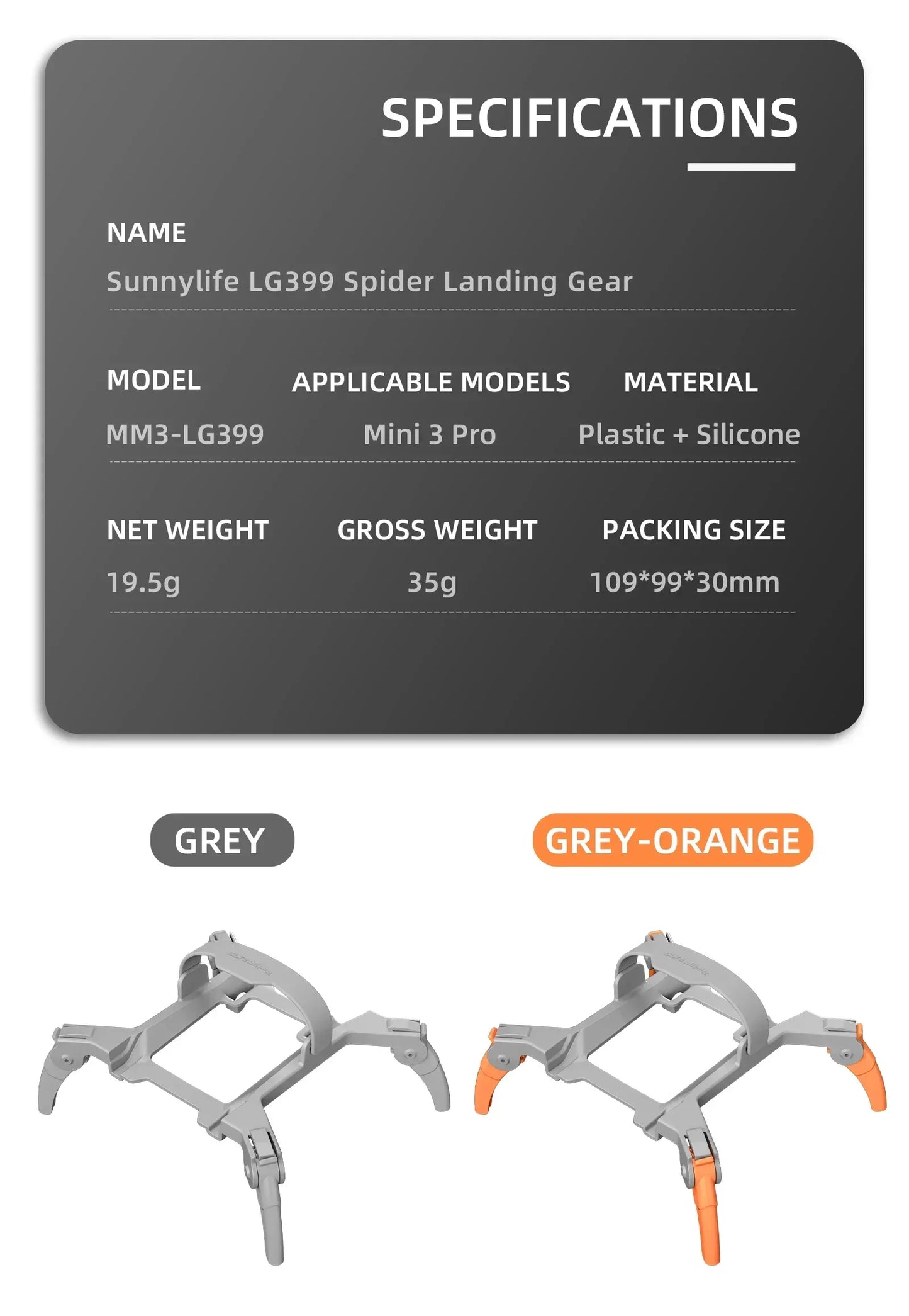 Foldable Spider Landing Gear For DJI Mini 3 Pro Drone Extension Protector Increased Height for DJI Mini 3 Pro Drone Accessories