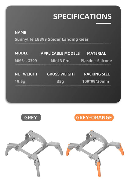 Foldable Spider Landing Gear For DJI Mini 3 Pro Drone Extension Protector Increased Height for DJI Mini 3 Pro Drone Accessories