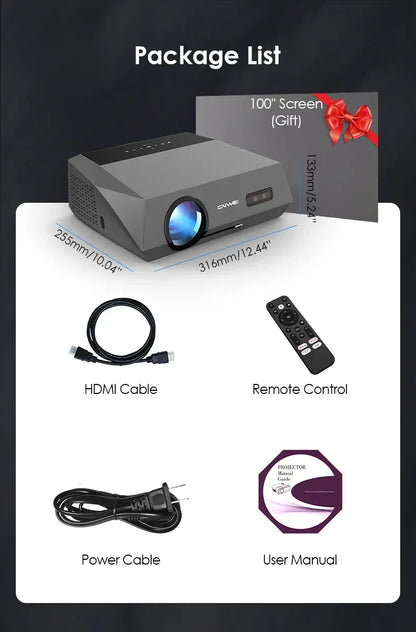 CAIWEI A10Q Projector 4K Full HD 1080P Home Theater Google TV WiFi Smart TV AutoFocus Netfli Beam проектор for Outdoor