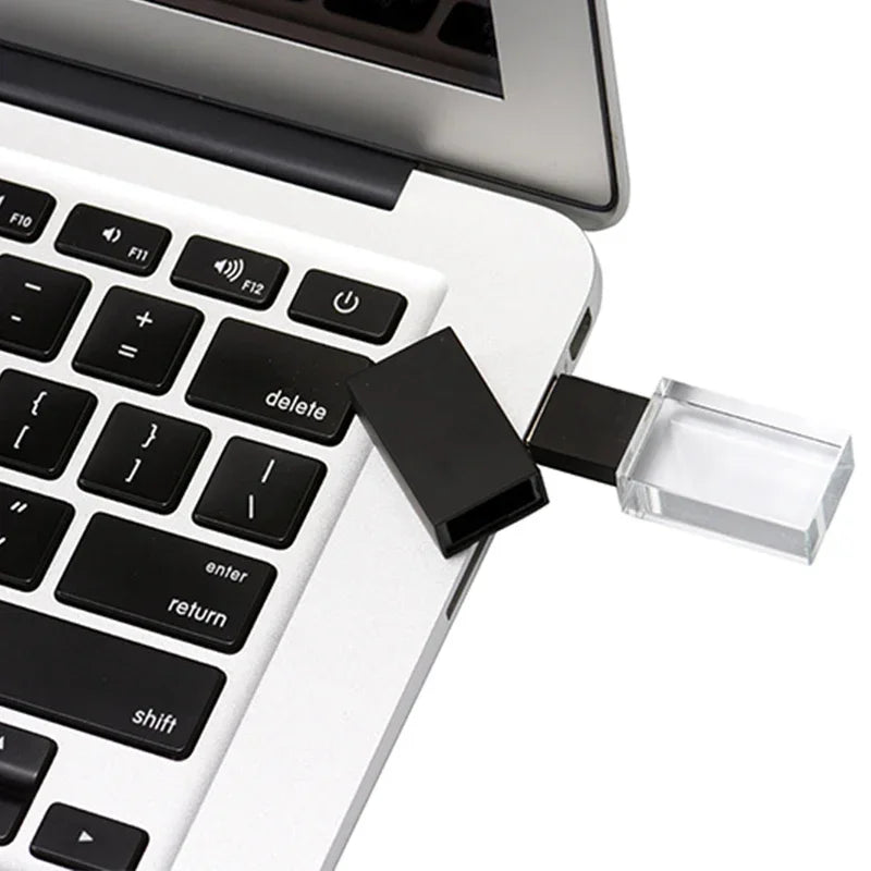 10PCS/LOT Crystal USB 2.0 Wedding Gift Flash Drives Free Custom Logo Pen Drive 100% Real Capacity Stick 128GB 8GB 16GB 32GB 64GB