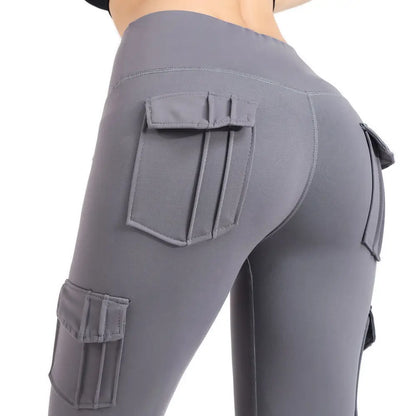 Women Yoga Fitness Pants High Waist Hip Lifting Tight Sports Running Jeggings Tummy Control Seamless Leggings With Pockets S-2XL