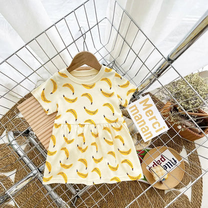 Summer Soft Cute Baby Girls Dress Cotton Princess Kids Dress Clothes