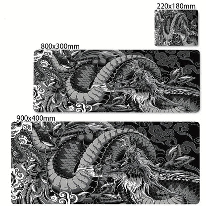 Black and White Dragon Large Mouse Mat Gaming Mousepad Big Rubber Base Mouse Pad Purple Deskpad Eyboard Mats Mousepads 400x900