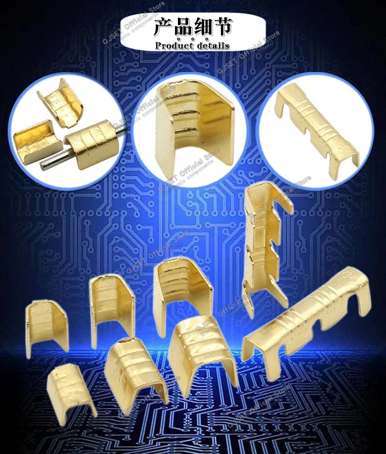 100Pcs DJ454 Wire 0.5-6.0mm² U-shape copper wire crimp terminals Cold pressed connectors Cable lugs for wire splice terminals DJ