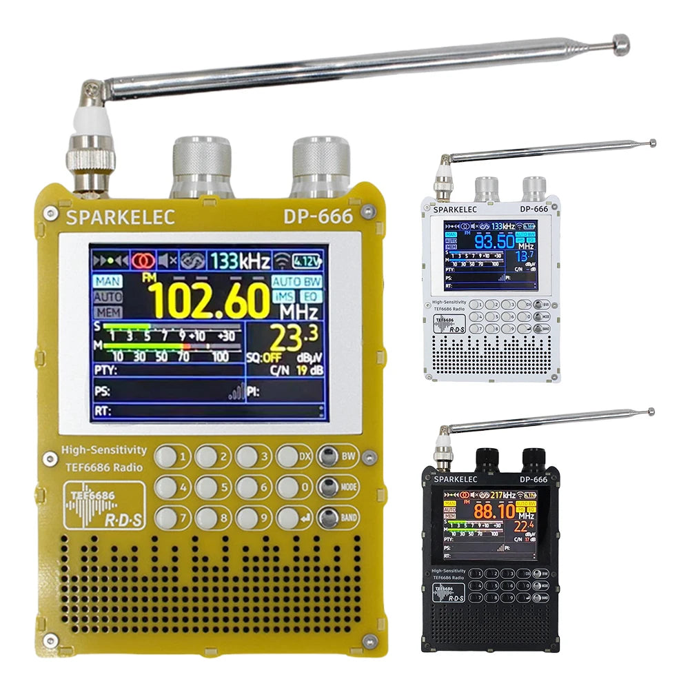 DP-666 TEF6686 Radio High Sensitivity Full Band FM AM Short Wave Radio with LCD Display High Sensitivity DSP Receiver Radio