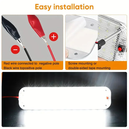 72LED 12V-80V Car Interior Light High Bright Cabin Dome Roof Ceiling Lamp Car Interior Reading Light For Trucks Campers Boats RV
