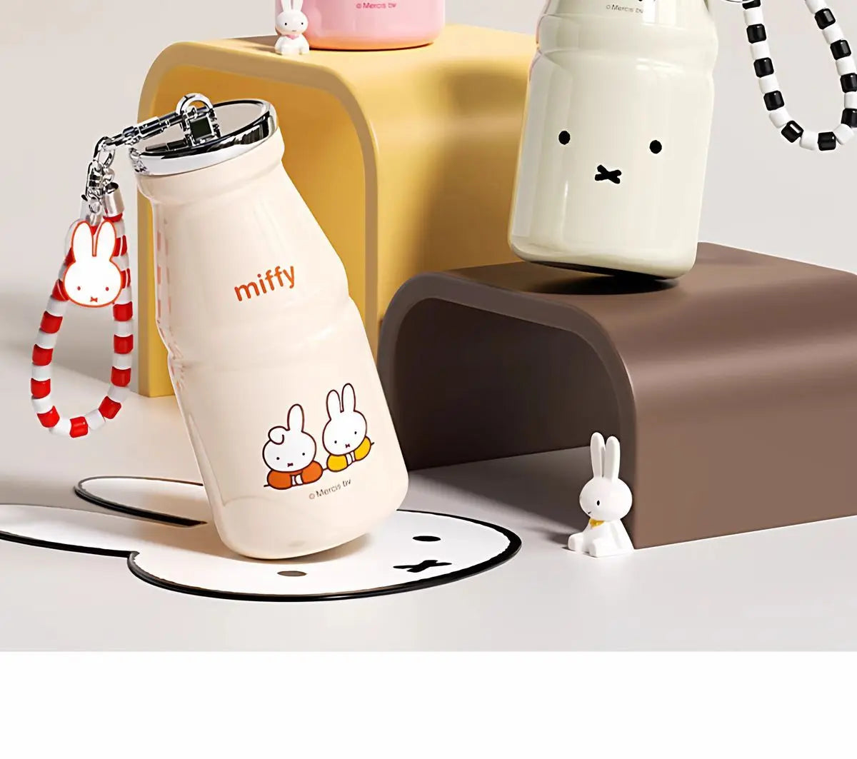 Kawaii Miffy Water Cup Cute Cartoon Cup Girls' New Design Milk Bottle Compact and Portable Water Bottle Mini Thermal Cup