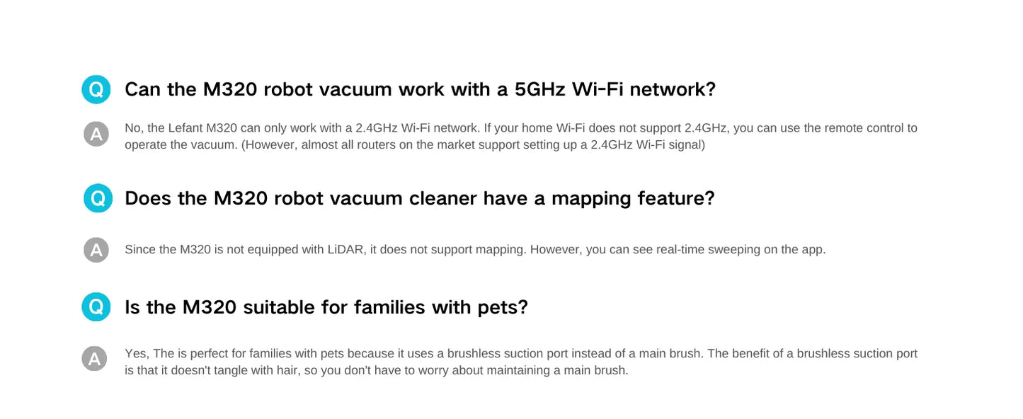 Lefant M320 cordless Robot Vacuum Cleaner and mop, 6000Pa ,210 Mins Runtime,Self-Charging,Ideal for Hard Floor, Pet Hair,Carpet