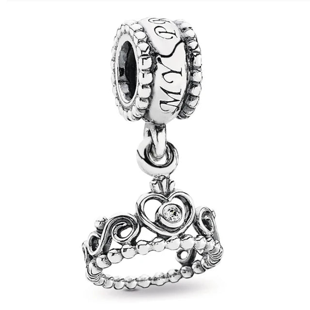 The New 925 Sterling Silver Charm Mother's Day Queen Crown Gift Box Fits Women Jewelry With Original Bracelet Accessories