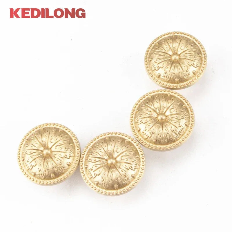 KEDLO Brass handle single hole solid cabinet door light gold European style drawer kitchen shoe cabinet wardrobe brass knob
