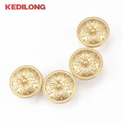 KEDLO Brass handle single hole solid cabinet door light gold European style drawer kitchen shoe cabinet wardrobe brass knob