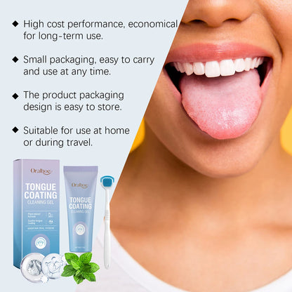 50ml Tongue Cleaning Gel Set,For Bad Breath Long Lasting-Freshness Mouth Odor-Eliminators,Tongue Cleaning Paste For Home