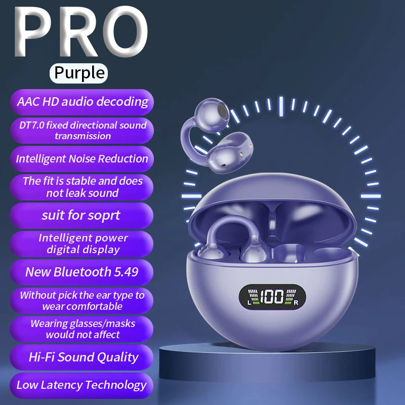 New Sport Earclip Wireless Headphone Bluetooth Earphone audífonos bluetooth inalámbrico Gaming LED Display for xiaomi huawei