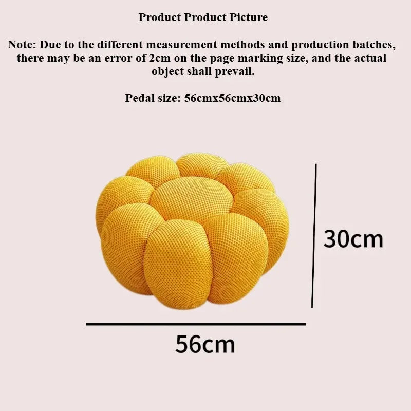 Nordic Sofa Pedal Simple Round Stool Low Ottomans Living Room Sofa Footstool 3D Fabric Creative Leg Footstool Pumpkin Footstools