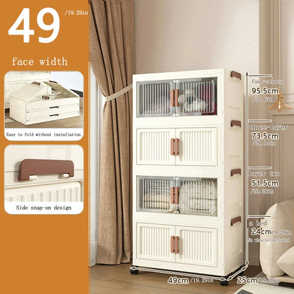Locker Locker Locker Household Locker Clothes Installation Free Plastic Multi Layer Foldable Large Capacity Practical Cabinet