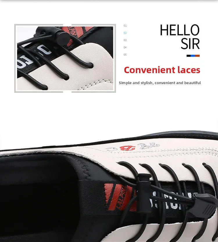 Extra Large Men's Shoes Casual Soft Bottom Leather Spring Autumn New Style 46 47 48 Trendy Shoes Comfortable Rubber Sole
