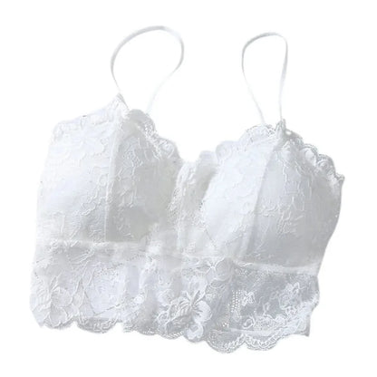 Summer Women Lace Sexy Top Sun Sleeveless Tops padded Bralette Bra Bustier Zipper Back Club Crop Tank lingerie женское белье