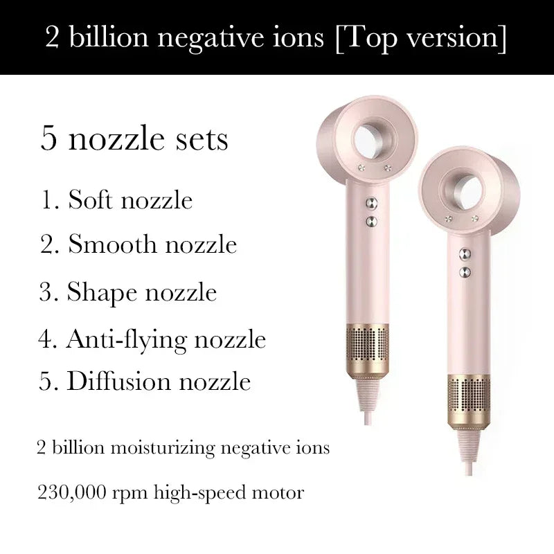 Sèche-cheveux Super Hair Dryer 220V sans balais, soin capillaire personnel, coiffage, outil à ions négatifs, programme de séchage, sèche-cheveux électrique à ions négatifs