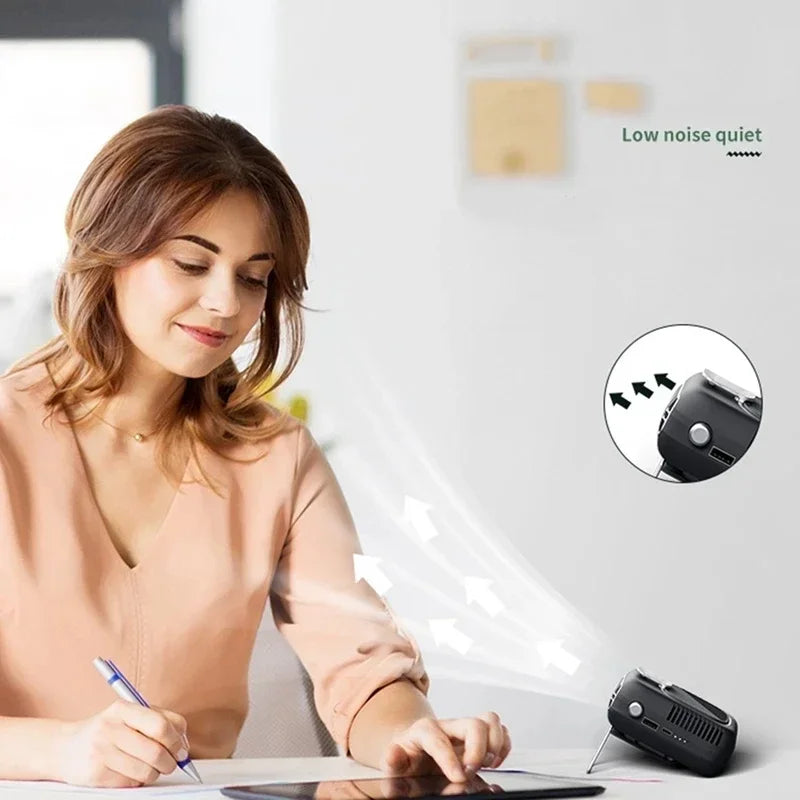 Zai Xiao Portable Personal Hanging Waist Fan With 10000Mah Recharge Quiet Wearable Electric Fan Handheld Air Conditioner