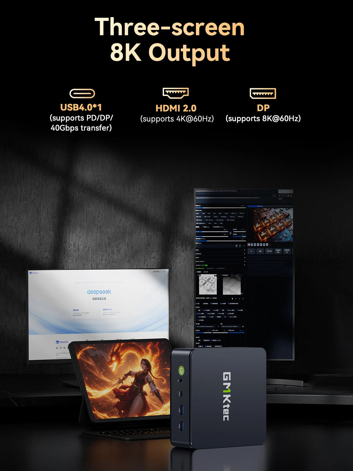 GMKtec M6 Ultra Mini PC AMD Ryzen 5 7640HS 16GB RAM 512GB ROM Desktop Computer 2.5G Dual LAN WiFi 6E BT 5.2 Windows 11 Pro