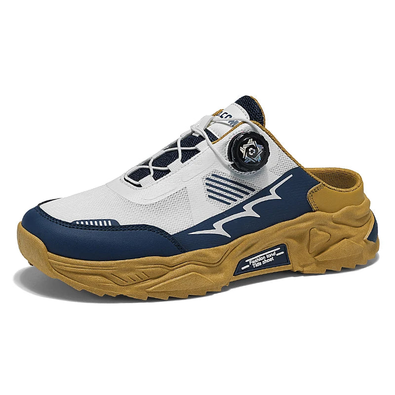 Men's casual sports shoes four season new rotating shoelaces comfort outdoor running walking shoes breathable soft-sole sneakers