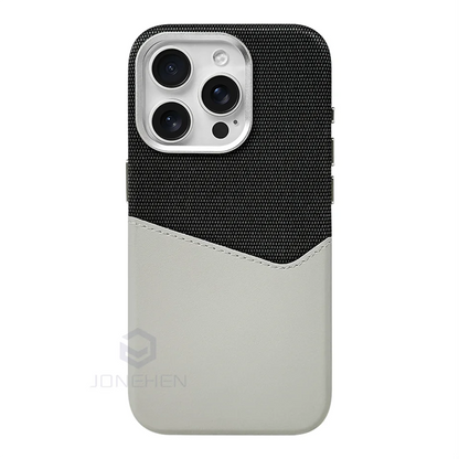 For Magsafe Card Holder Leather Case For iPhone 16 15 13 12 17 Pro Max 14 Plus Pocket Wireless Charge Alloy Lens Magnetic Cover