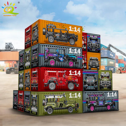 HUIQIBAO 1:14 Off-road Vehicle Racing Car Technical Model Building Block MOC Truck Brick Children City Construction Toy Boy Game
