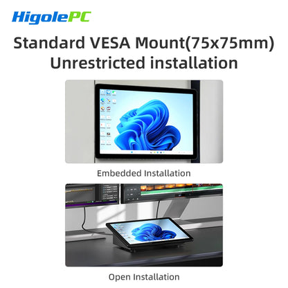 Higole F10 10.1'' Fanless Mini PC Intel N5095 Windows 11 WiFi5 8GB 128GB 5000mAh 4K RS-232 RJ45 Laptop Desktop PC Mini Computers