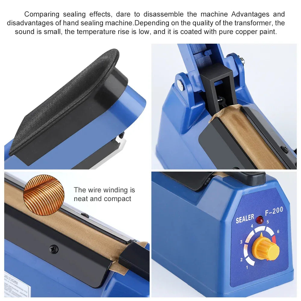 280/200mm 110/220V Heat Seal Machine Household Impulse Vacuum & Power Suction Food Meat Plastic Bag Sealer Kitchen Fruit Storage
